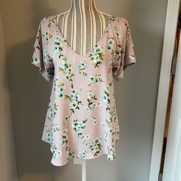 Sienna Sky Tops - Sienna Sky Lavender Sheer Floral Blouse